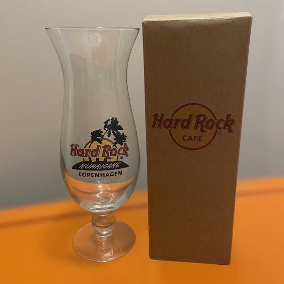 Hard Rock Cafe Other - HARD ROCK CAFE Copenhagen Vintage 9.5" Hurricane Glass Original Box Excellent